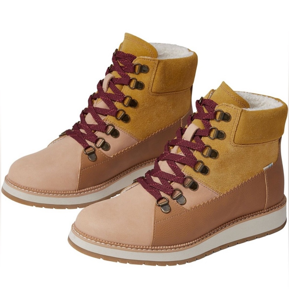 NWT TOMS Women's Mesa Waterproof Hiker Ankle Boots in Honey Oiled Nubuck